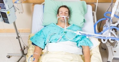 patient in hospital bed