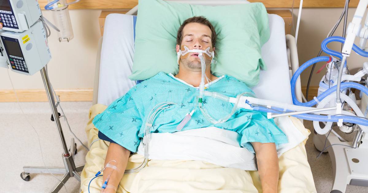patient in hospital bed